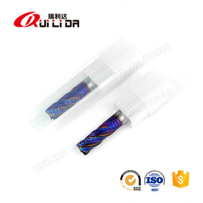 10mm 3/8" Carbide Corner Radius End Mills For Cutting Hardened Steel 4 Flute HRC65 .125 Radius