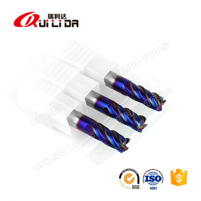 10mm 3/8" Carbide Corner Radius End Mills For Cutting Hardened Steel 4 Flute HRC65 .125 Radius