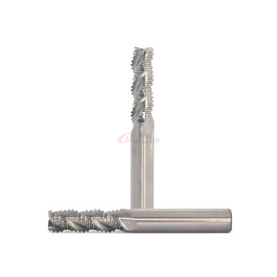 3/8" 5/16" 8mm Solid Carbide Roughing End Mill Coating For Aluminum 3 Flutes HRC50