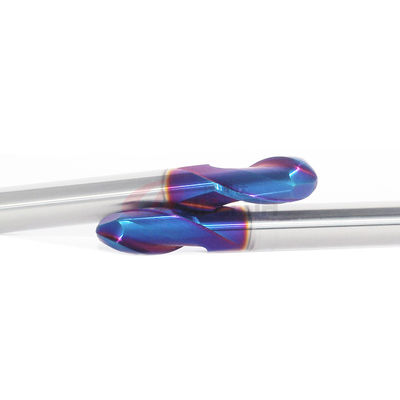 16mm 2 Flutes Carbide Ball Nose Endmill Blue Coating For Mold Steel