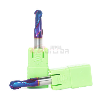 16mm 2 Flutes Carbide Ball Nose Endmill Blue Coating For Mold Steel