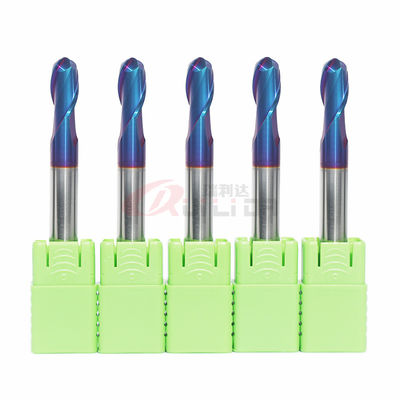 Titanium Carbide Ball Nose End Mill HRC65 10mm Shank Diameter 2 Flutes