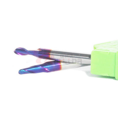 HRC65 Hardness Carbide Ball Nose End Mill 3mm 2 Flutes 30 Degree For Hard Steel