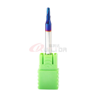 High Hardness Carbide 2 Flutes Ball Nose End Mill 2.5mm 30 Degree For Mold Steel
