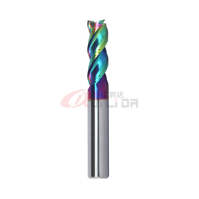 U Shape Dlc Coated 3 Flute CNC Cemented Carbide Square End Mill For Aluminium