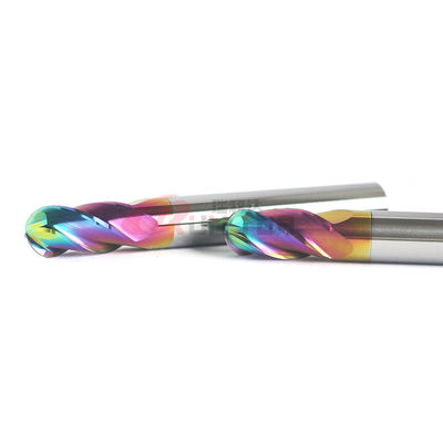 High Efficiency Tungsten Solid Carbide Ballnose End Mill 4 Flutes For Aluminum