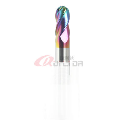 High Efficiency Tungsten Solid Carbide Ballnose End Mill 4 Flutes For Aluminum